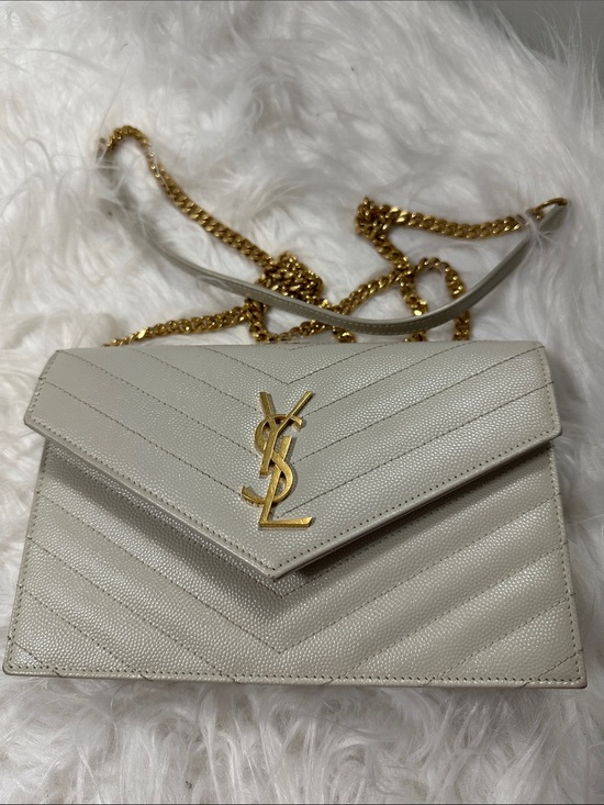 Saint Laurent Handbags - Yves Saint Laurent Cassandre off white Quilted Leather Chain Crossbody